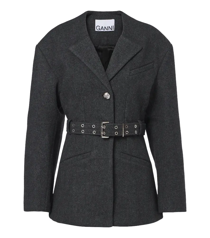 Belted wool and cashmere-blend blazer Belted wool and cashmere-blend blazer