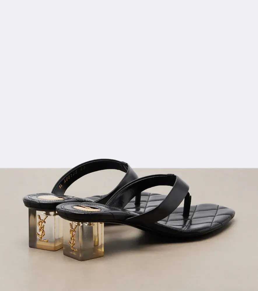 Saint Laurent Sip Cassandre leather thong sandals | Thumbnail 3