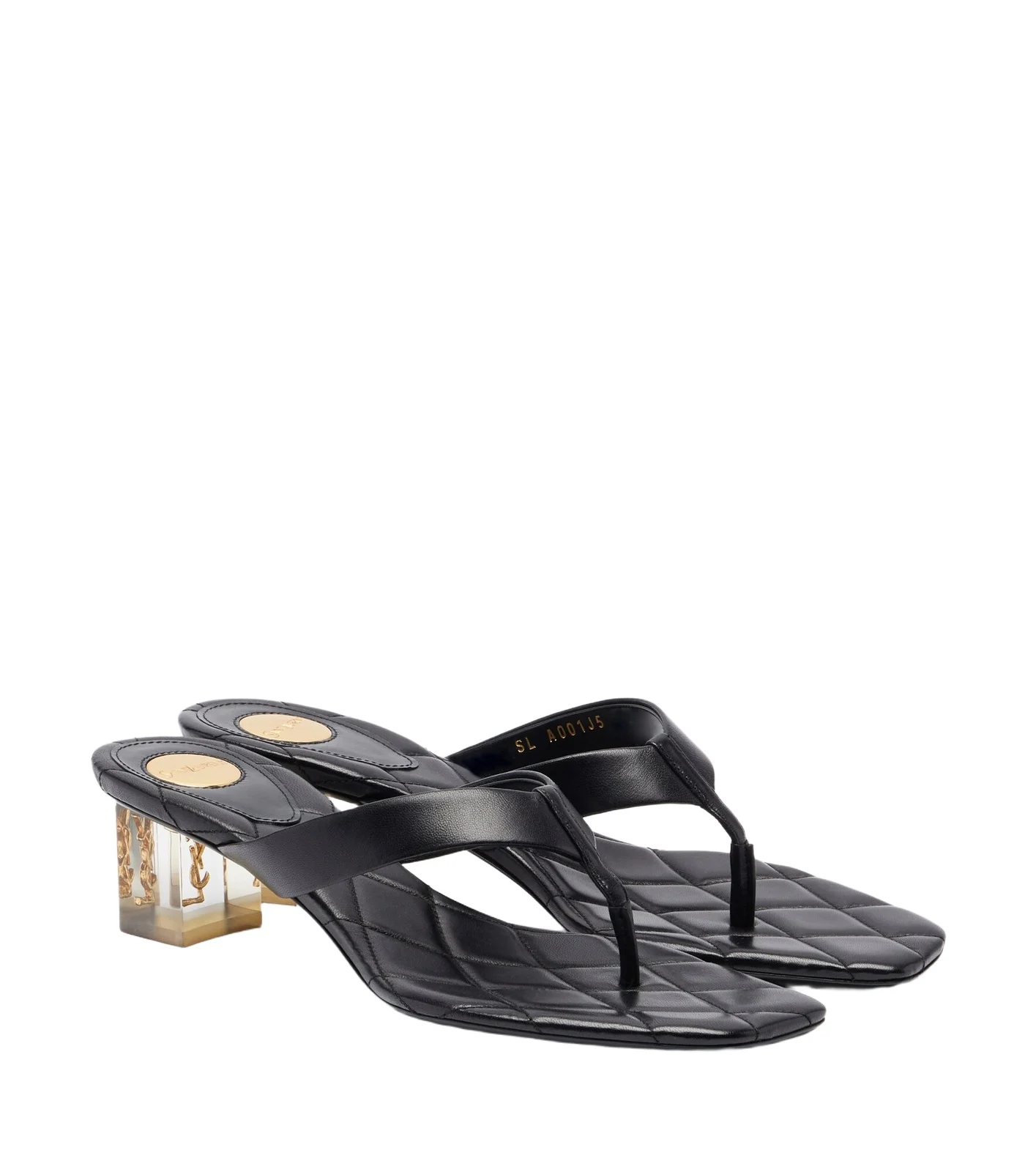 Saint Laurent Sip Cassandre leather thong sandals