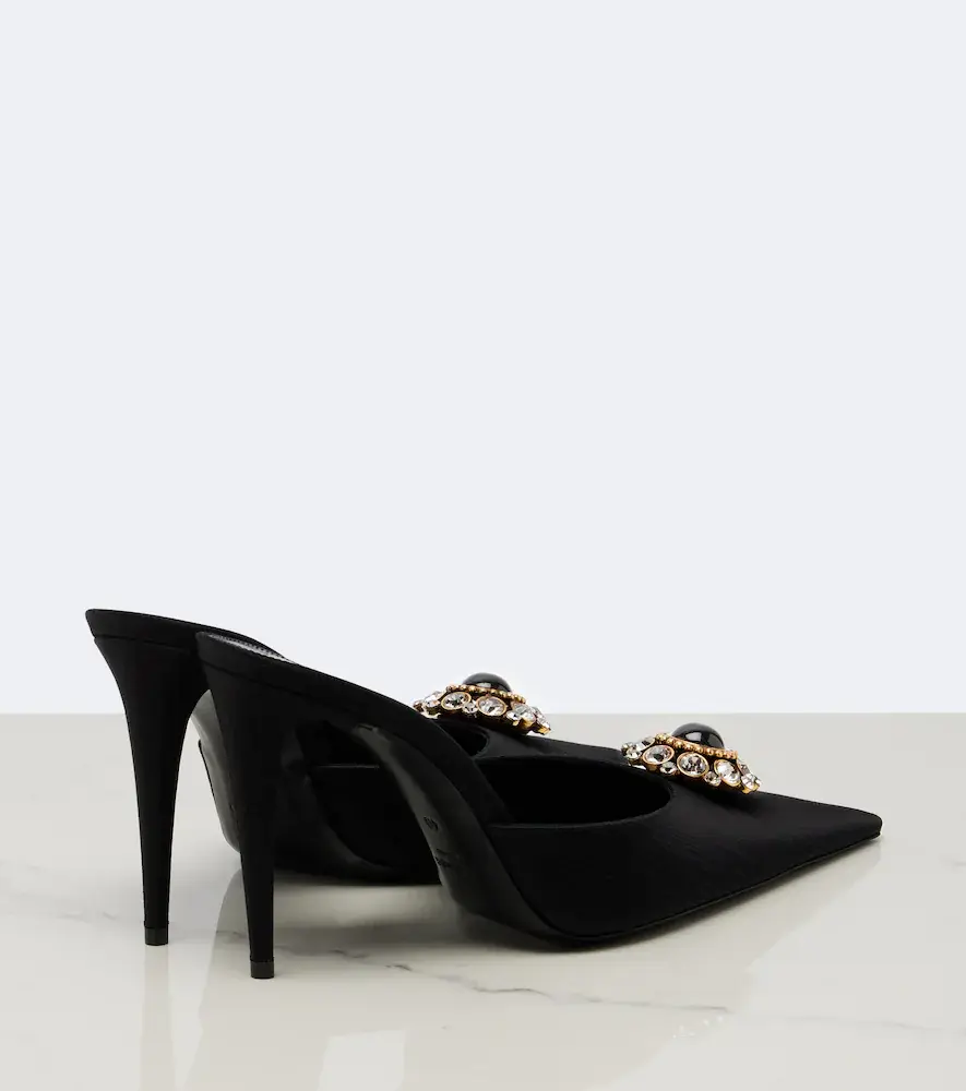 Saint Laurent Cosmo embellished satin mules | Thumbnail 2