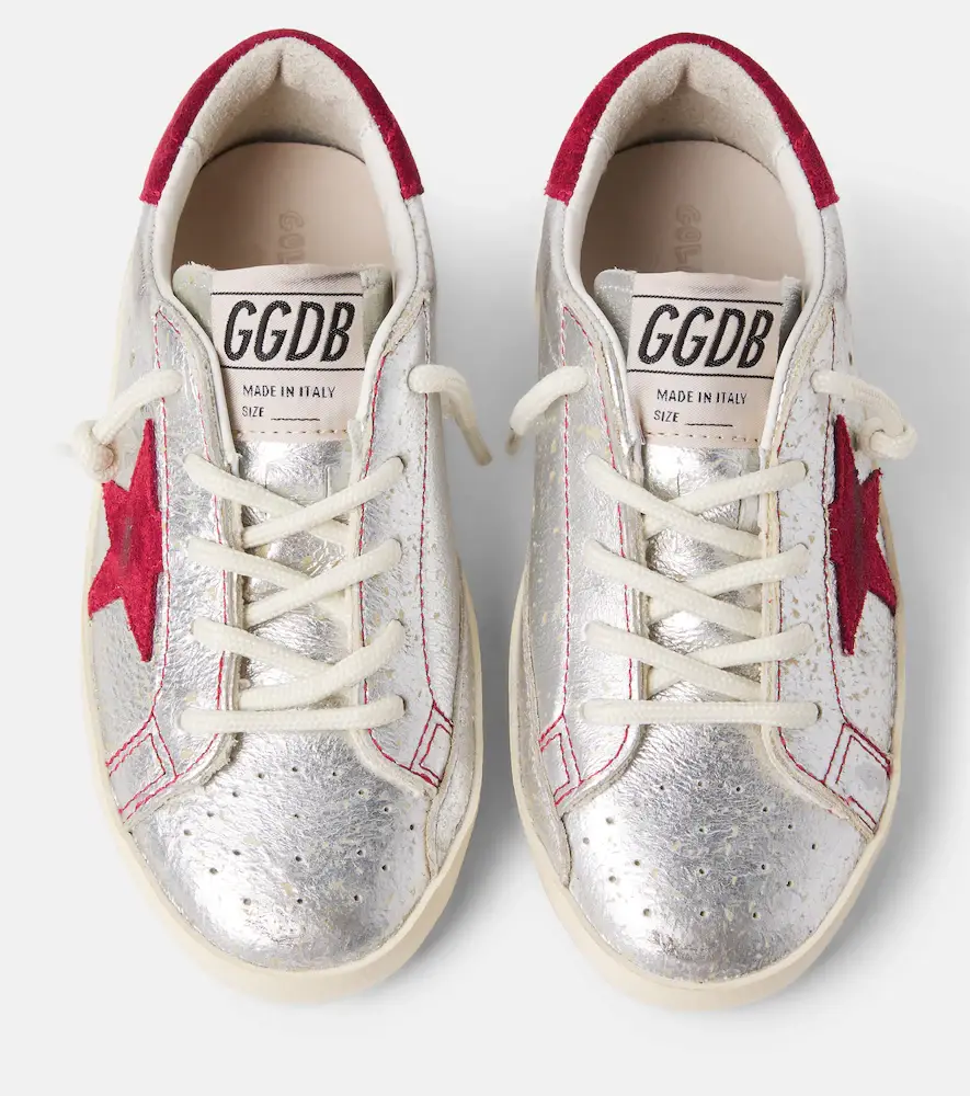 Golden Goose Kids Super Star metallic leather sneakers | Thumbnail 5