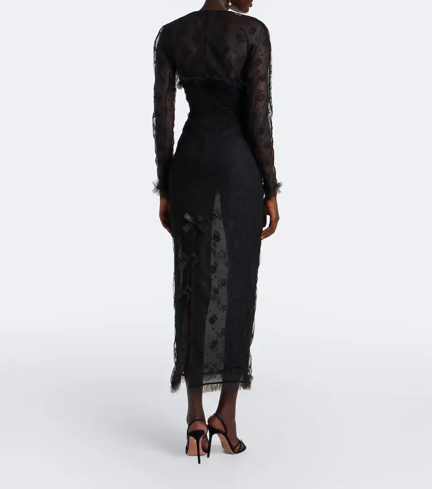 Alessandra Rich Bow-detail lace maxi dress | Thumbnail 3