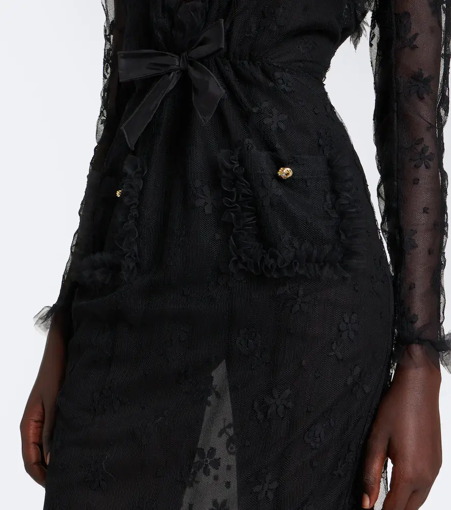 Alessandra Rich Bow-detail lace maxi dress | Thumbnail 5