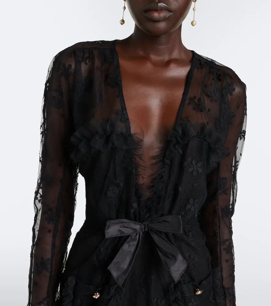 Alessandra Rich Bow-detail lace maxi dress | Thumbnail 6