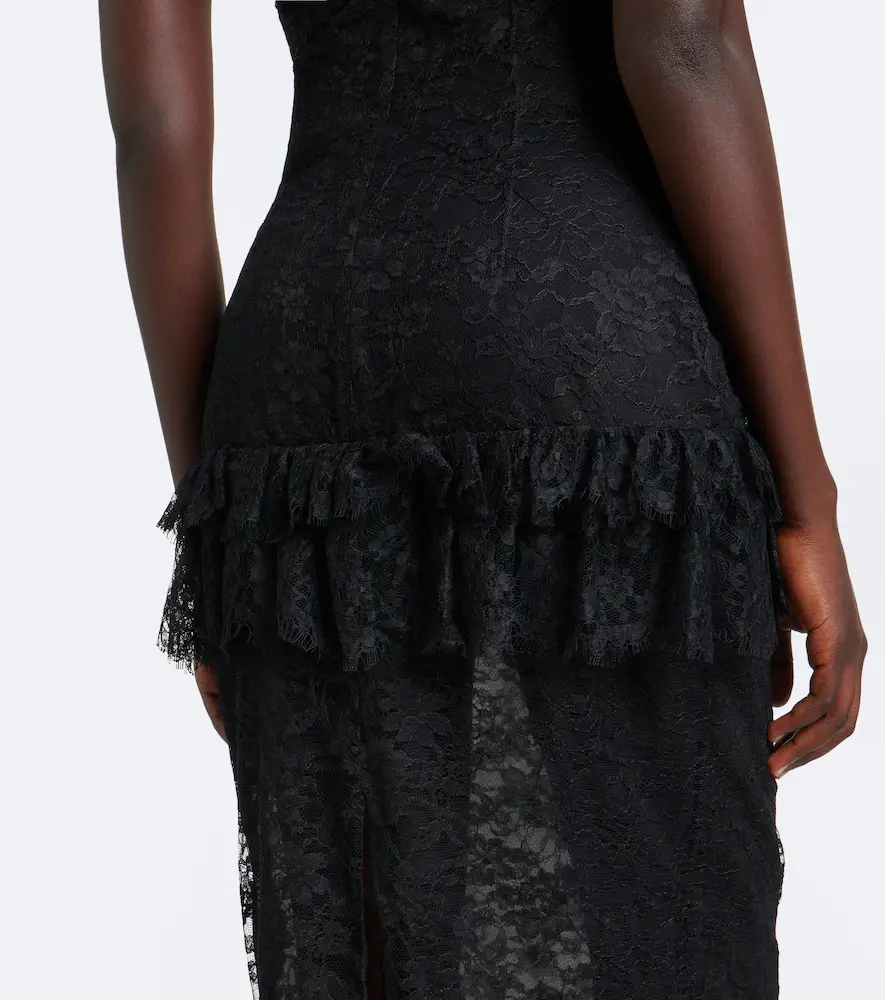 Alessandra Rich Bow-detail ruffled lace cocktail dress | Thumbnail 2