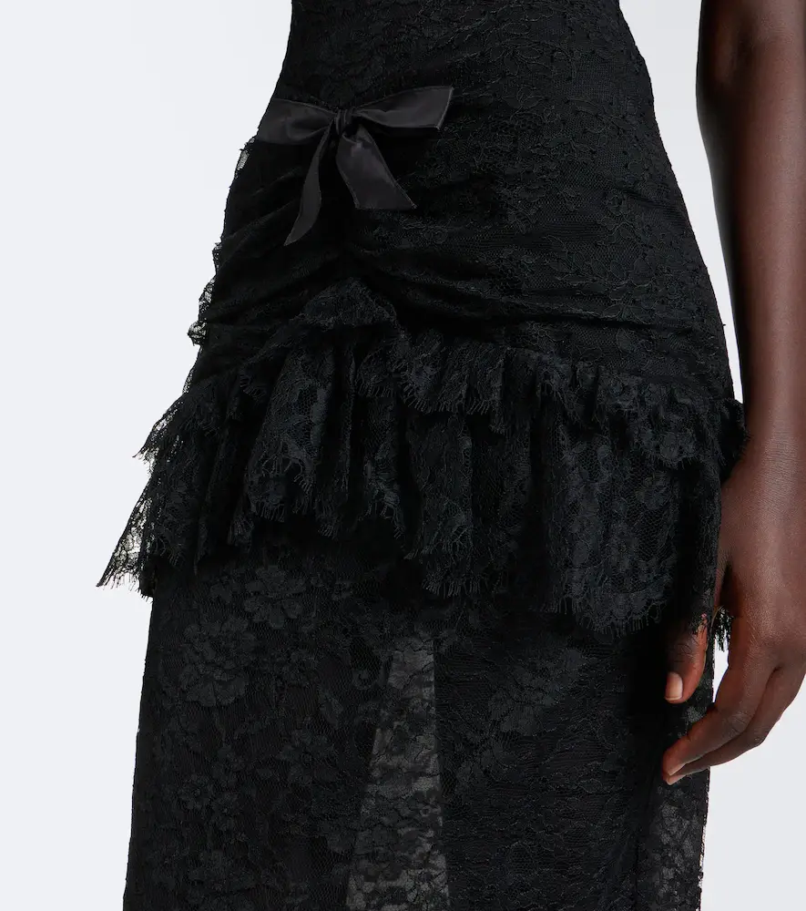 Alessandra Rich Bow-detail ruffled lace cocktail dress | Thumbnail 4
