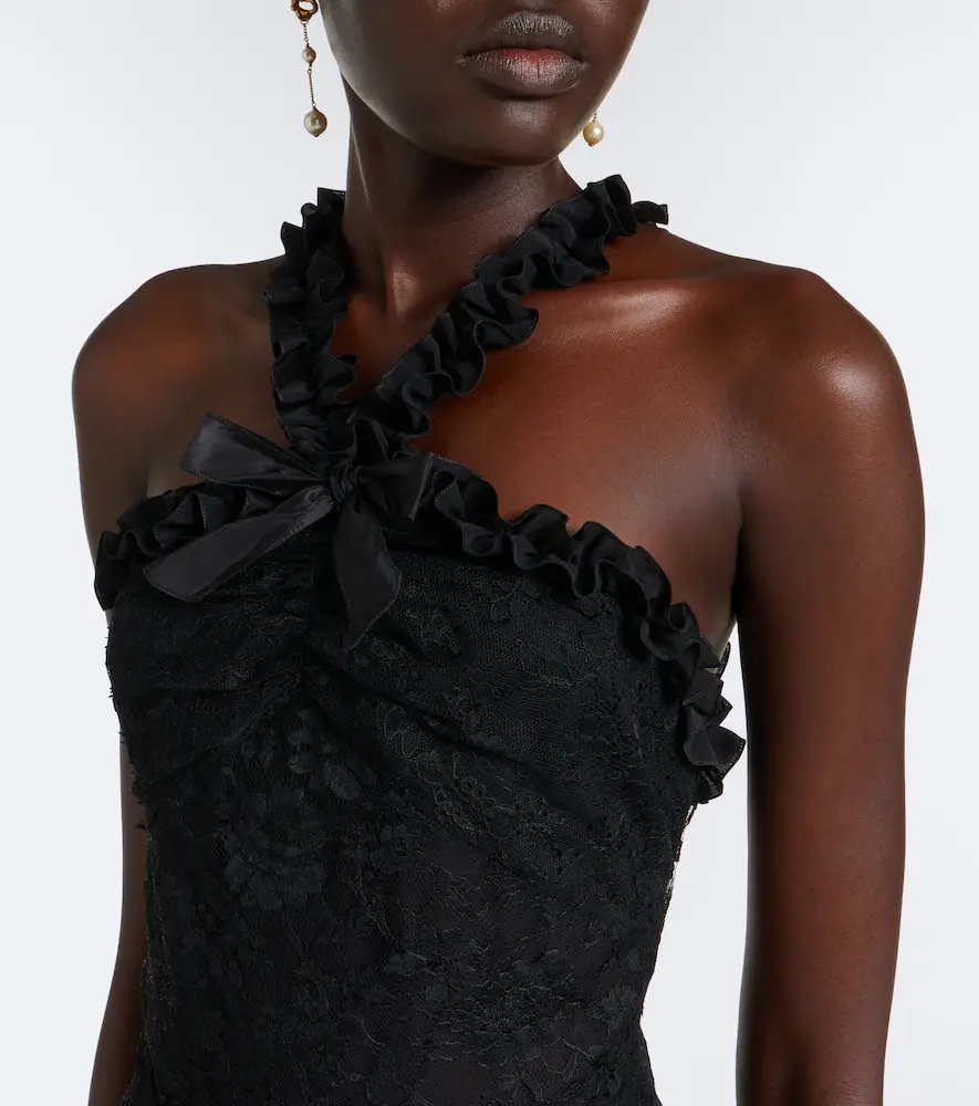 Alessandra Rich Bow-detail ruffled lace cocktail dress | Thumbnail 8