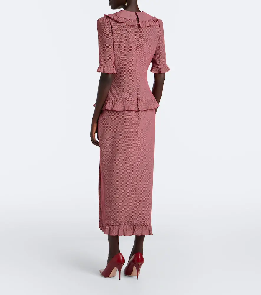 Alessandra Rich Ruffled polka-dot silk midi dress | Thumbnail 2
