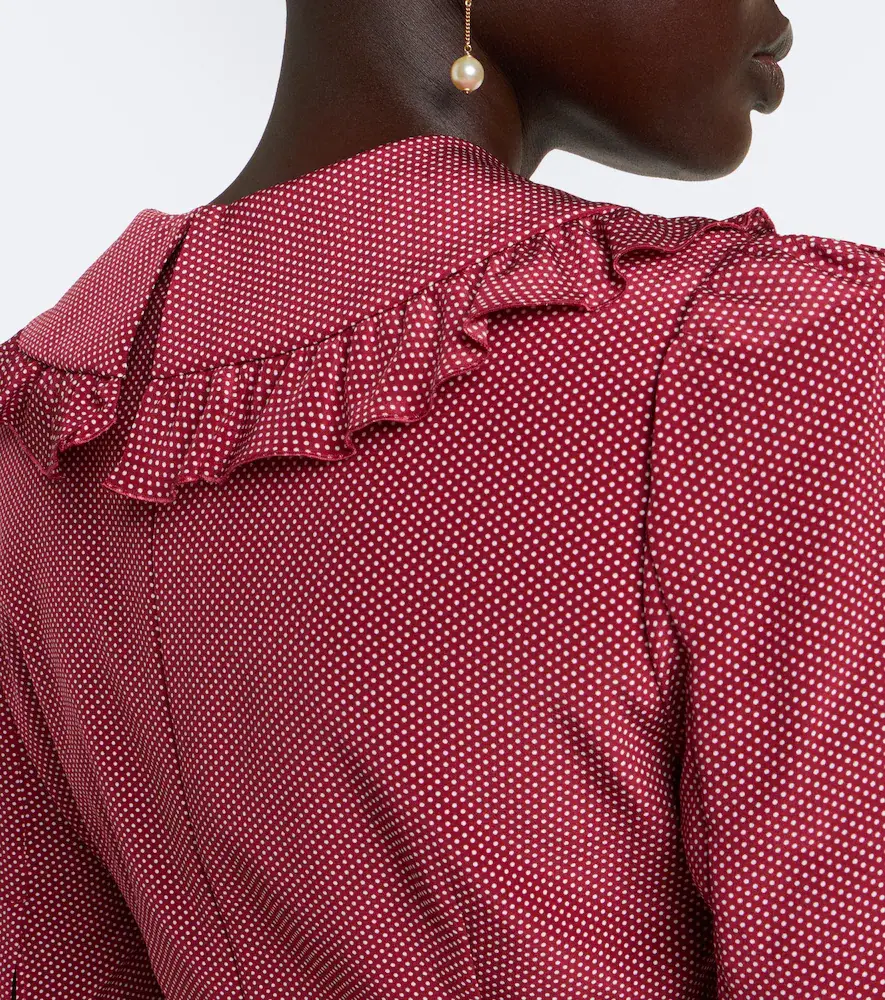 Alessandra Rich Ruffled polka-dot silk midi dress | Thumbnail 5