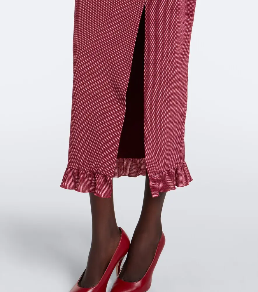 Alessandra Rich Ruffled polka-dot silk midi dress | Thumbnail 6