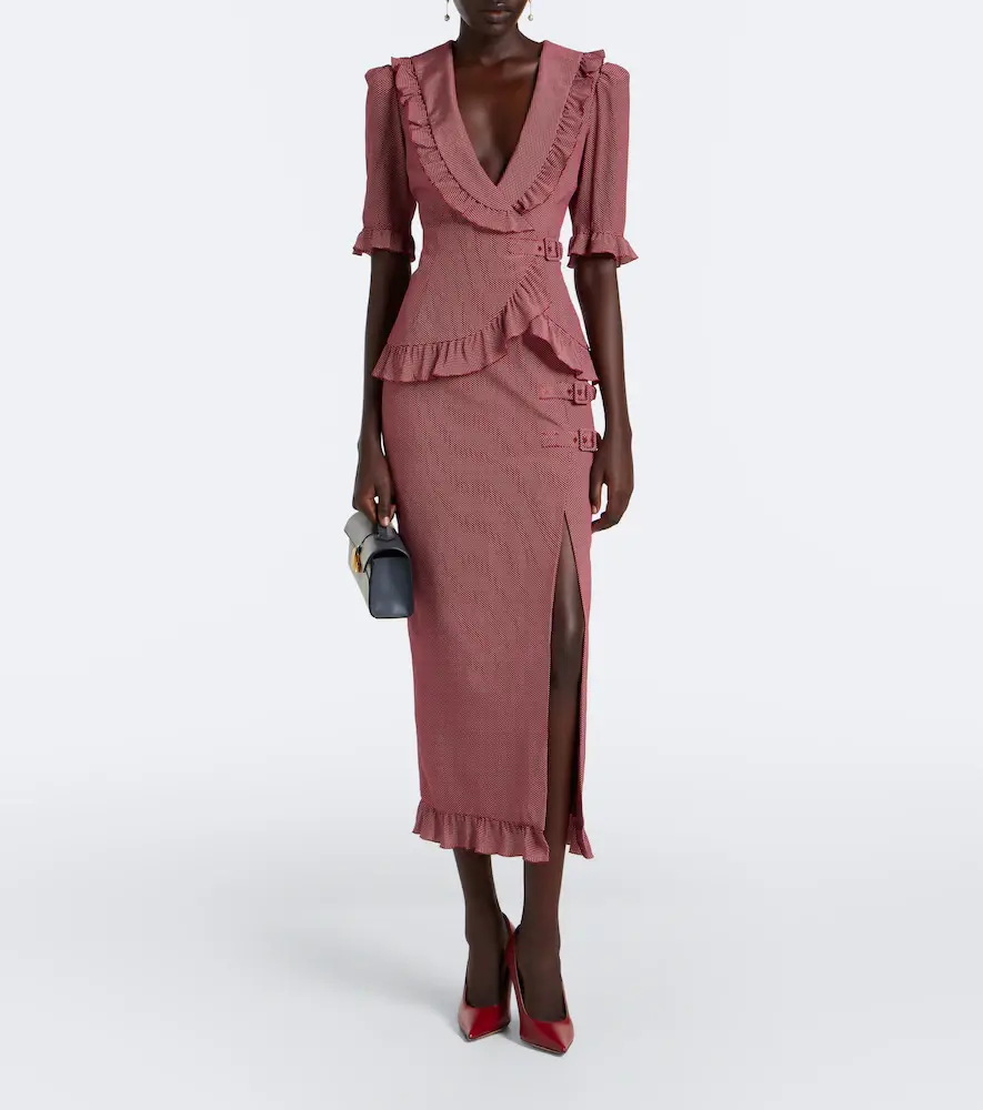 Alessandra Rich Ruffled polka-dot silk midi dress | Thumbnail 7