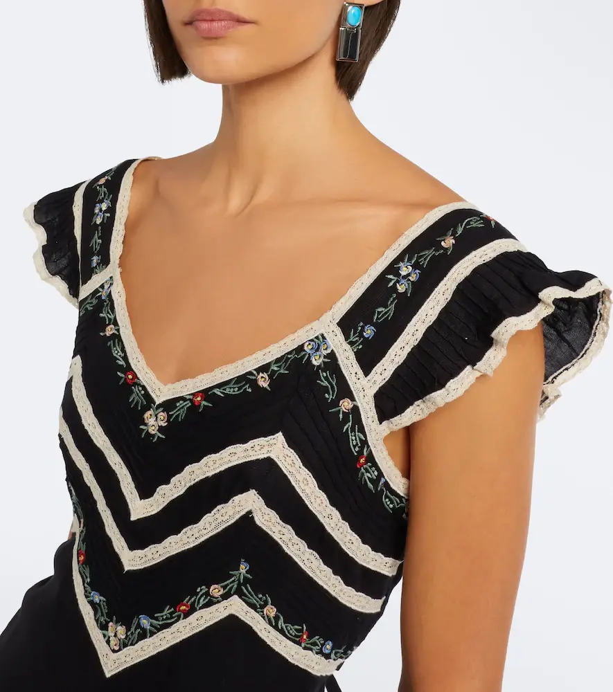 Rixo Diaz embroidered lace-trimmed minidress | Thumbnail 2 Rixo Diaz embroidered lace-trimmed minidress | Thumbnail 2