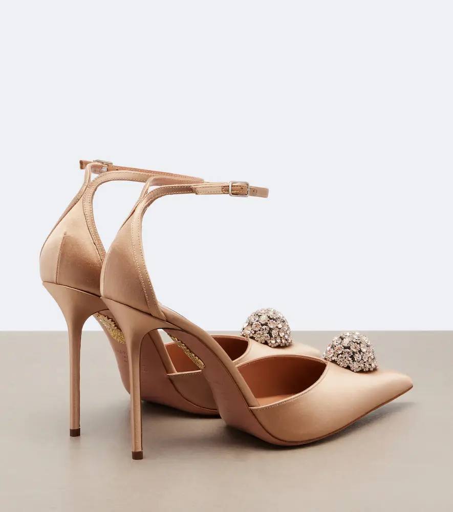 Aquazzura Drop embellished satin slingback pumps | Thumbnail 2 Aquazzura Drop embellished satin slingback pumps | Thumbnail 2