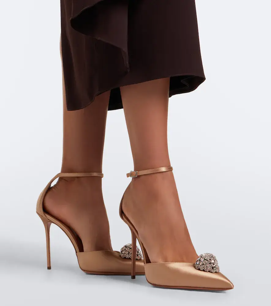 Aquazzura Drop embellished satin slingback pumps | Thumbnail 5 Aquazzura Drop embellished satin slingback pumps | Thumbnail 5