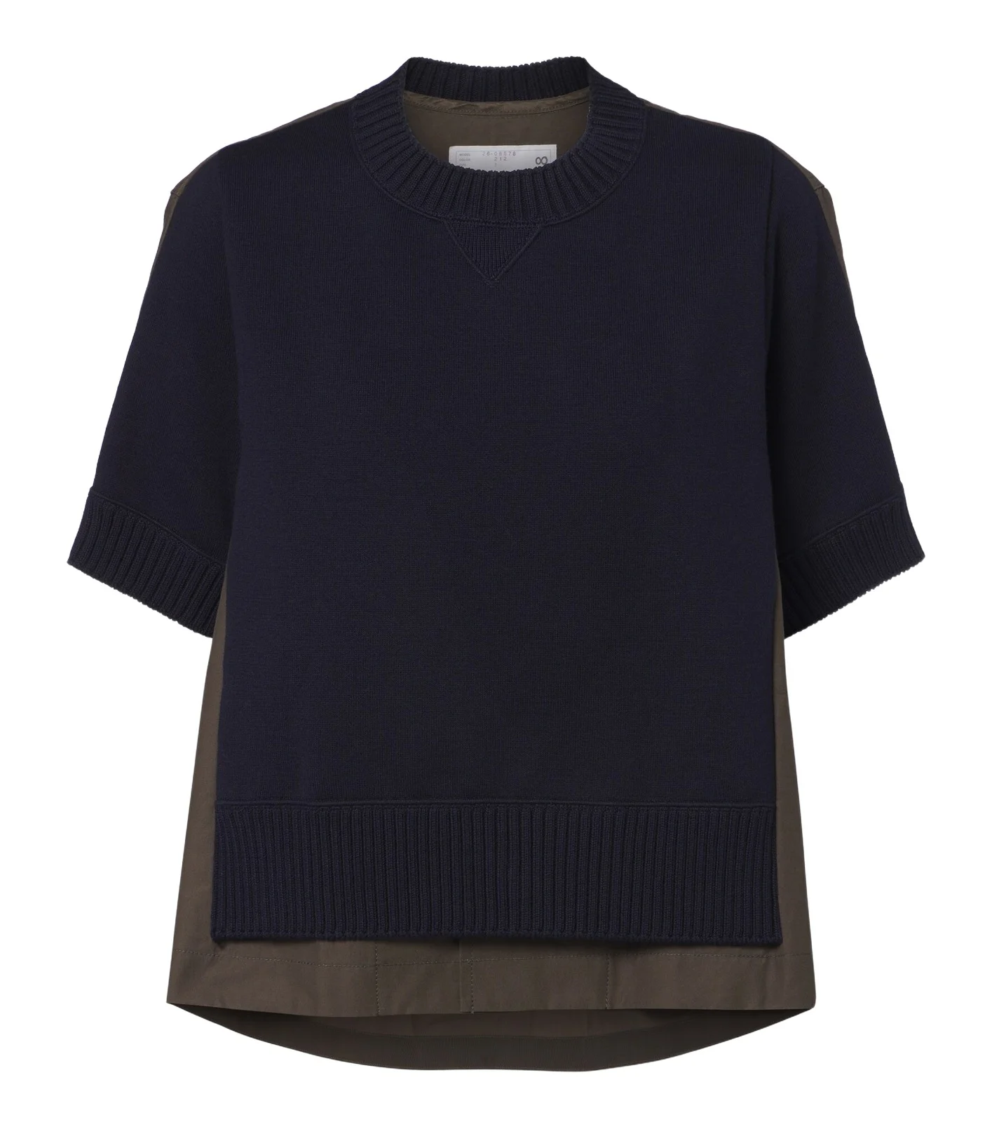 Sacai Knitted cotton and cashmere-blend top