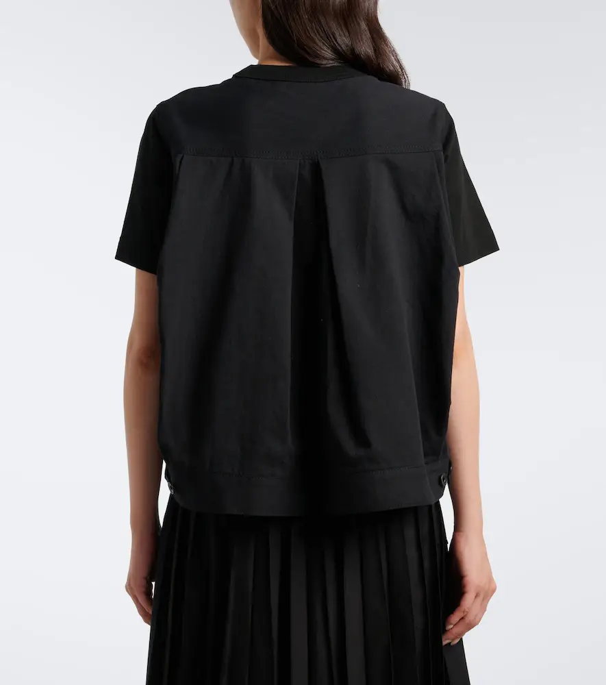 Sacai Cotton jersey and denim T-shirt | Thumbnail 4 Sacai Cotton jersey and denim T-shirt | Thumbnail 4