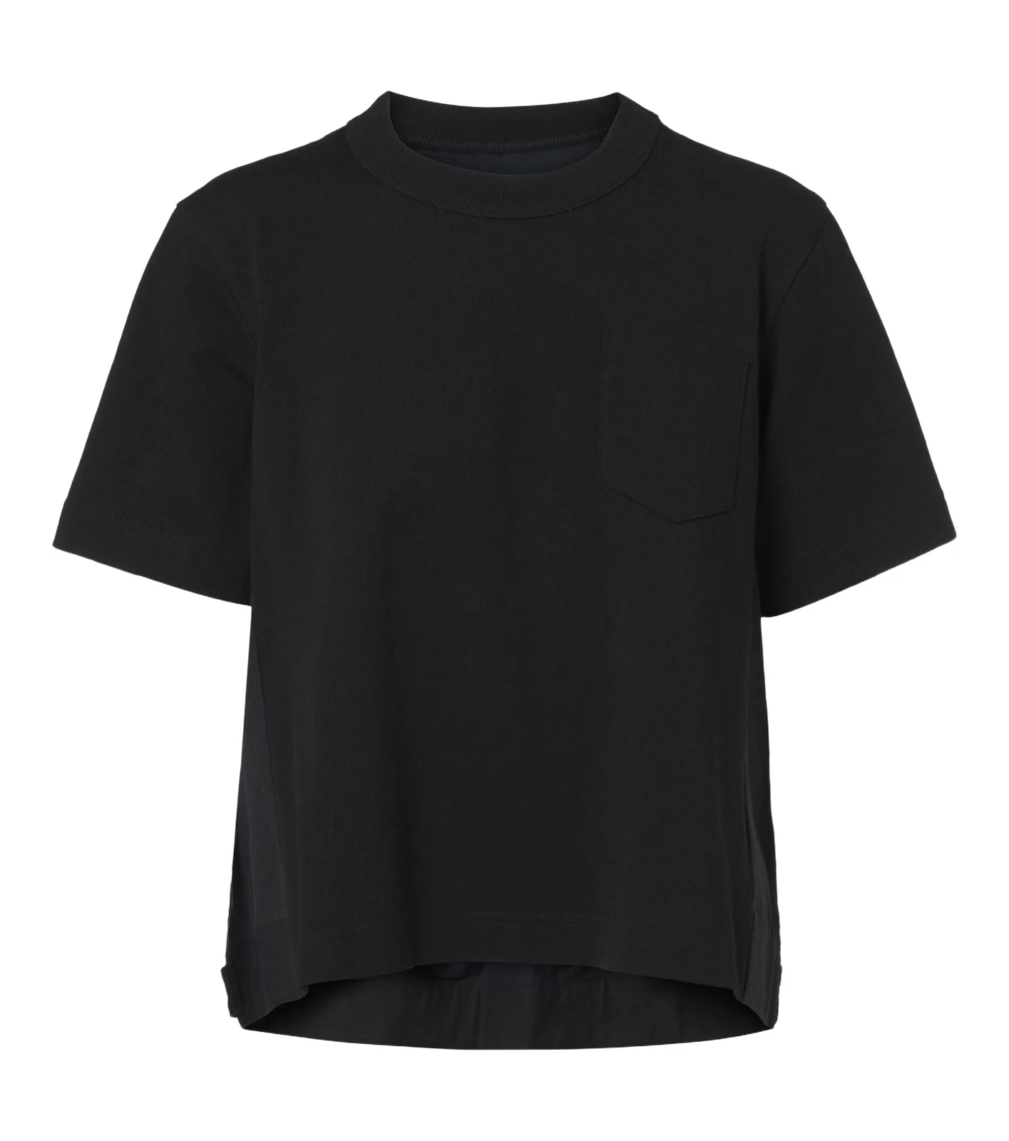 Cotton jersey and denim T-shirt