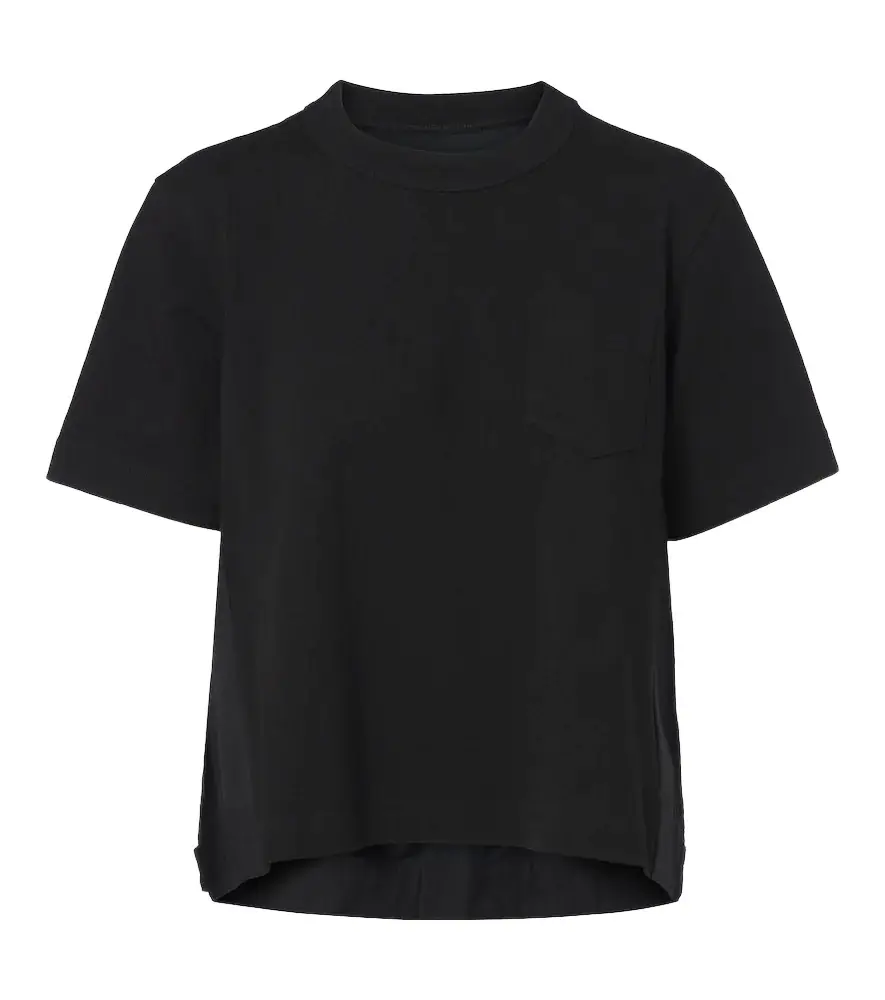 Sacai Cotton jersey and denim T-shirt | Image 1 Sacai Cotton jersey and denim T-shirt | Image 1