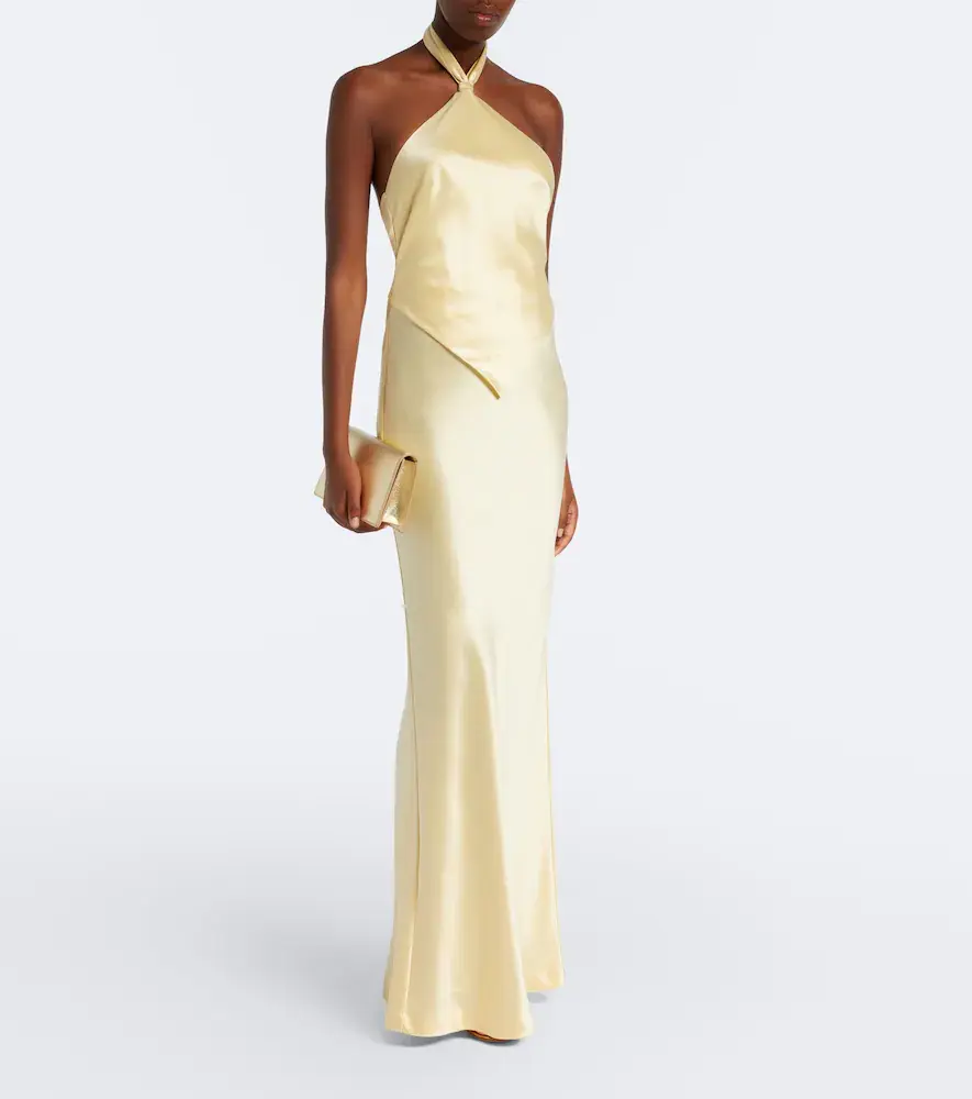 Retrofete Retrofête Ester halterneck satin gown | Thumbnail 3