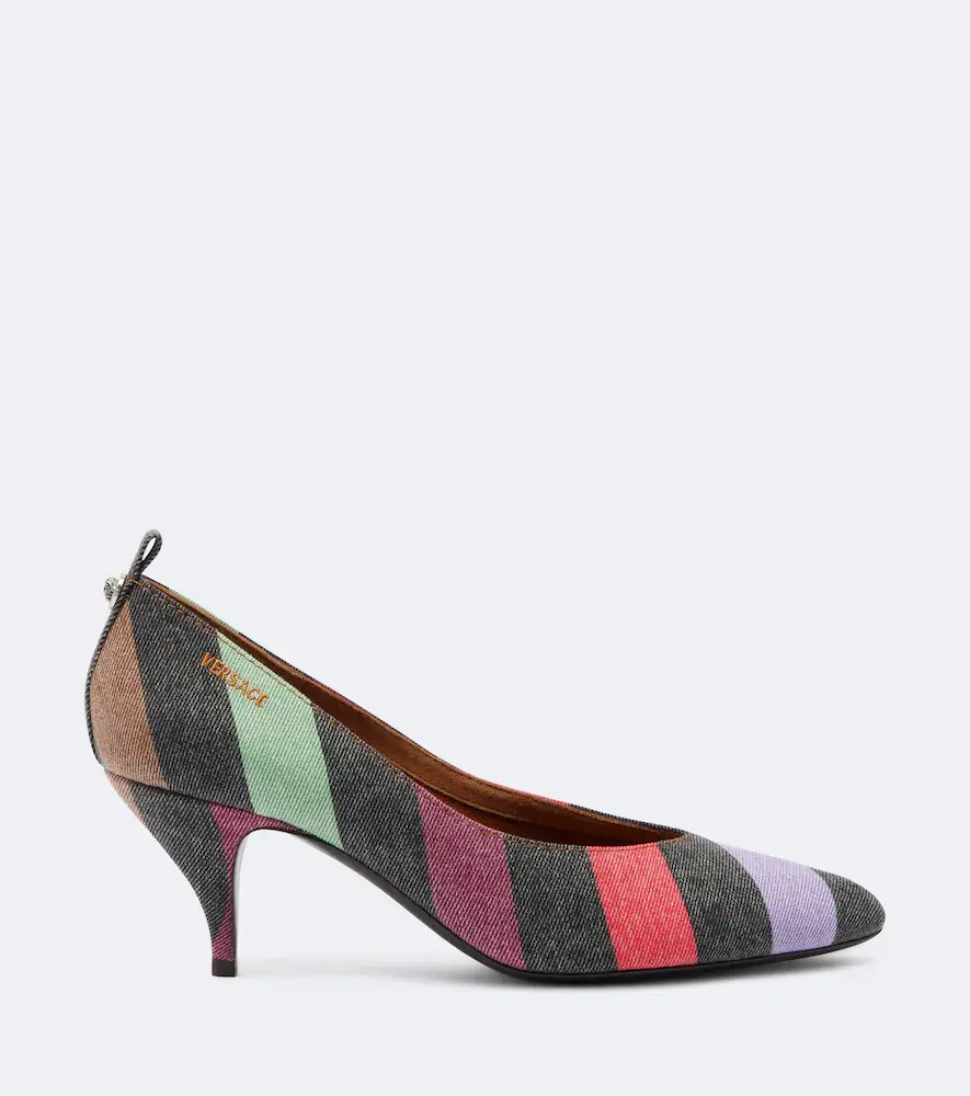 Versace Tina striped denim pumps | Thumbnail 4 Versace Tina striped denim pumps | Thumbnail 4