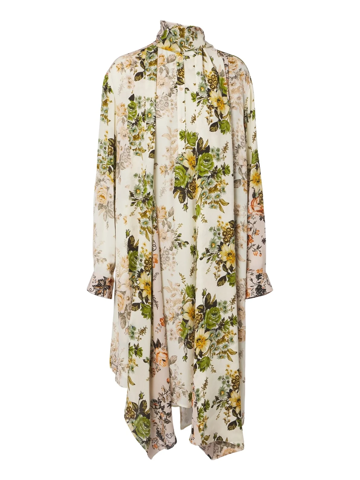 Acne Studios Tie-neck floral silk georgette midi dress