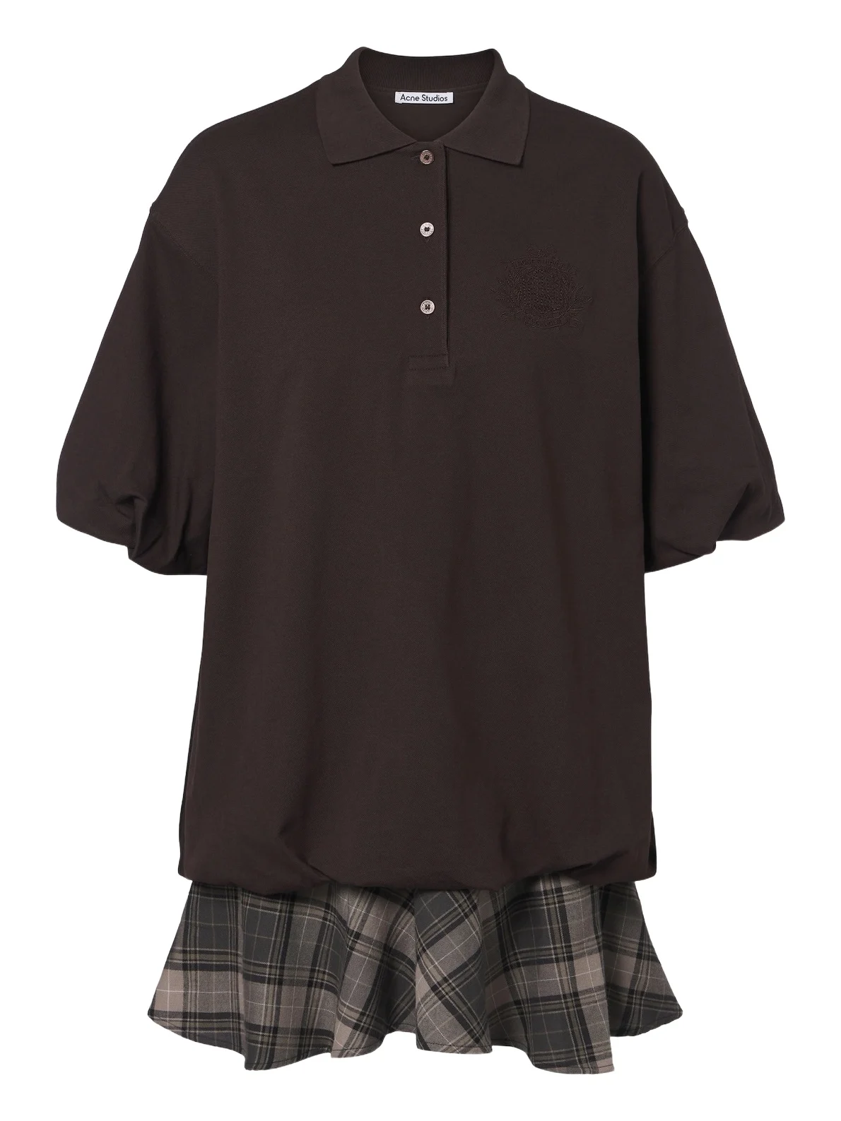 Checked layered cotton-blend polo dress Checked layered cotton-blend polo dress