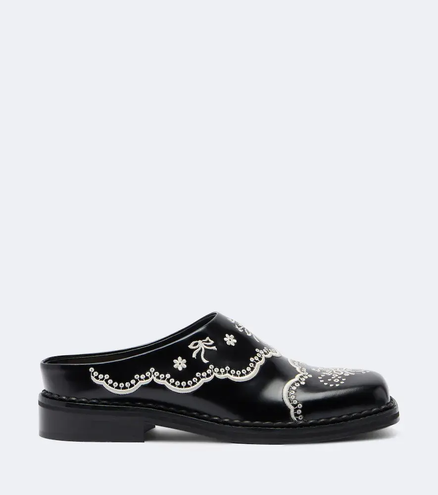 Simone Rocha Embroidered leather mules | Thumbnail 2 Simone Rocha Embroidered leather mules | Thumbnail 2