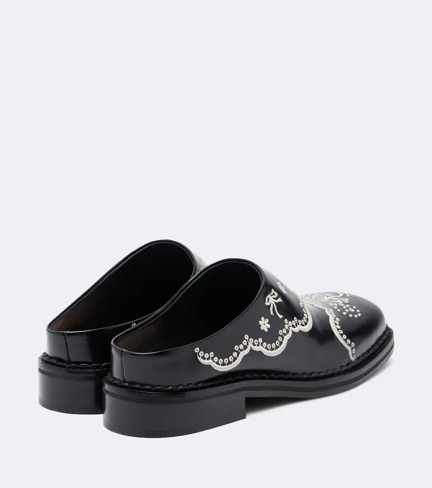 Simone Rocha Embroidered leather mules | Thumbnail 4 Simone Rocha Embroidered leather mules | Thumbnail 4