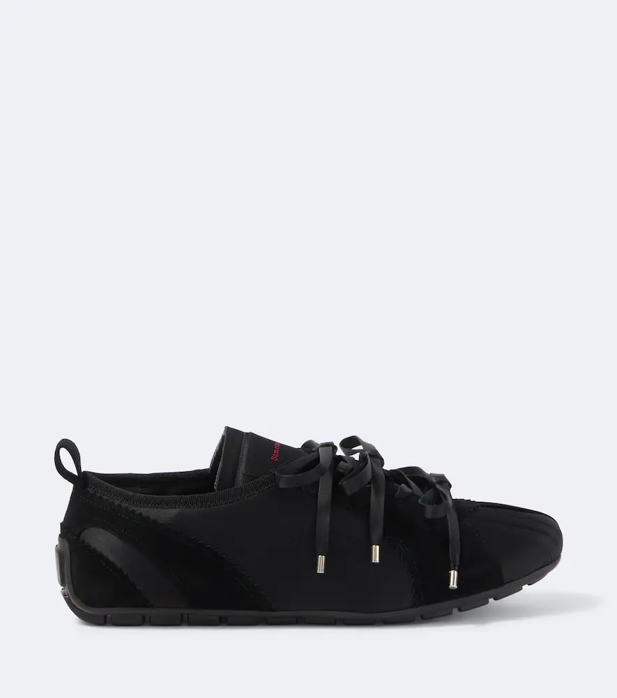 Simone Rocha Ballerina Grip suede-trimmed satin sneakers | Thumbnail 3