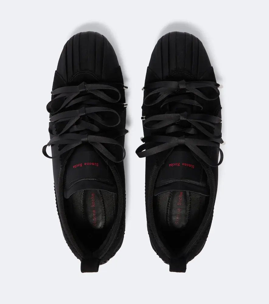 Simone Rocha Ballerina Grip suede-trimmed satin sneakers | Thumbnail 4