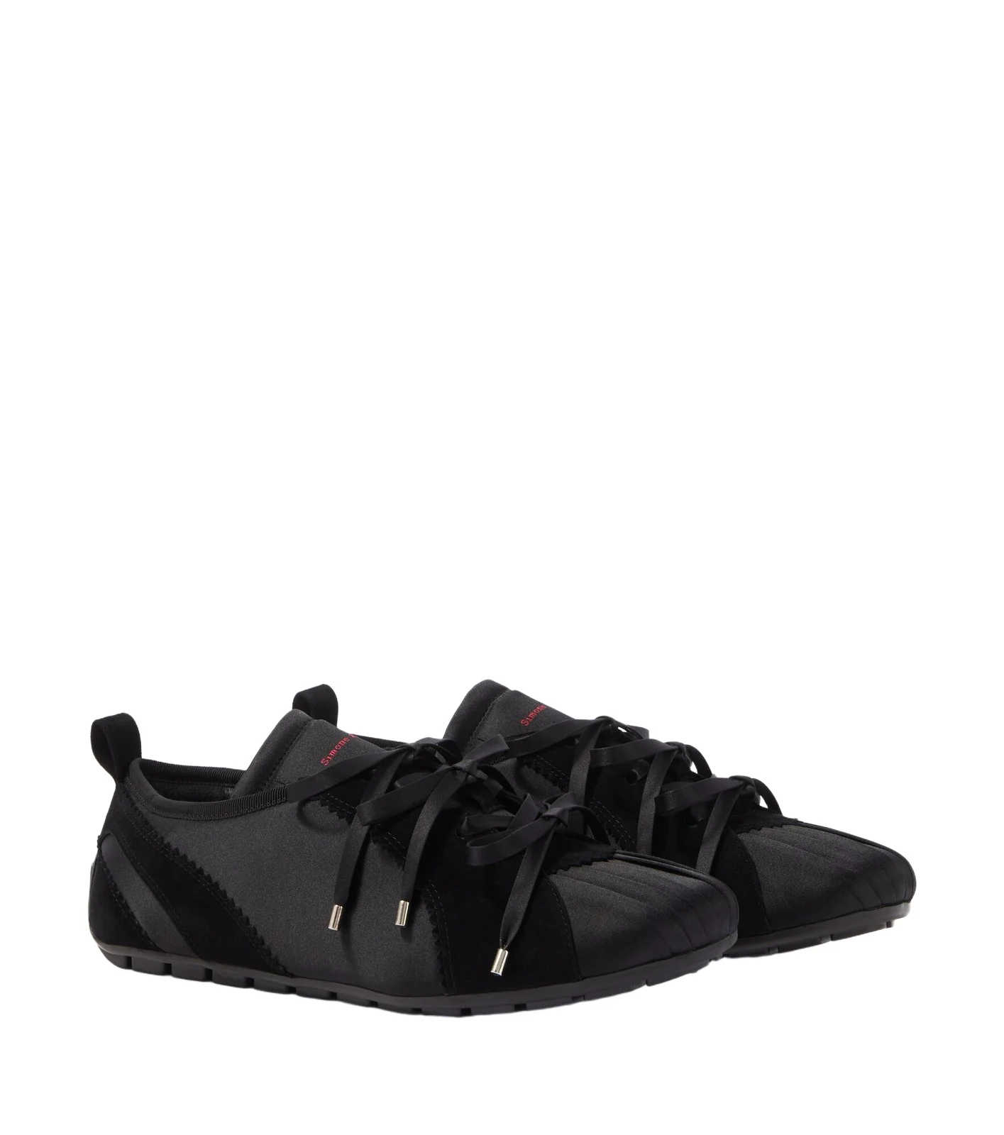 Simone Rocha Ballerina Grip suede-trimmed satin sneakers