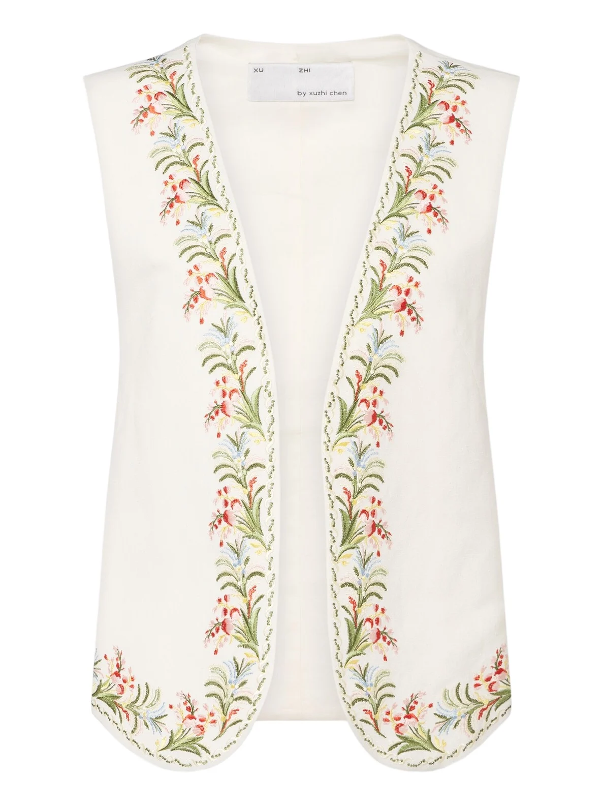 Embroidered silk and linen vest Embroidered silk and linen vest