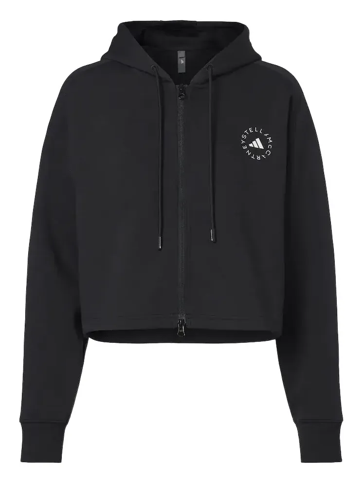 Logo cropped cotton-blend hoodie Logo cropped cotton-blend hoodie