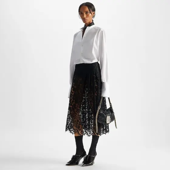 Fendi Flared midi skirt with a pleated motif on the sides | Thumbnail 4 Fendi Flared midi skirt with a pleated motif on the sides | Thumbnail 4