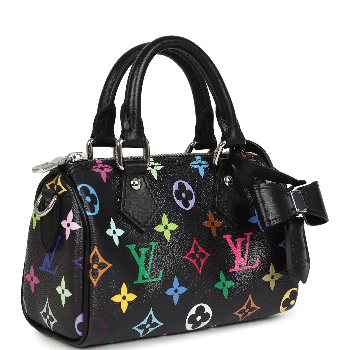 Louis Vuitton Louis Vuitton X Murakami Nano Speedy Bag Black Multicolor Monogram Silver Hardware | Thumbnail 2 Louis Vuitton Louis Vuitton X Murakami Nano Speedy Bag Black Multicolor Monogram Silver Hardware | Thumbnail 2