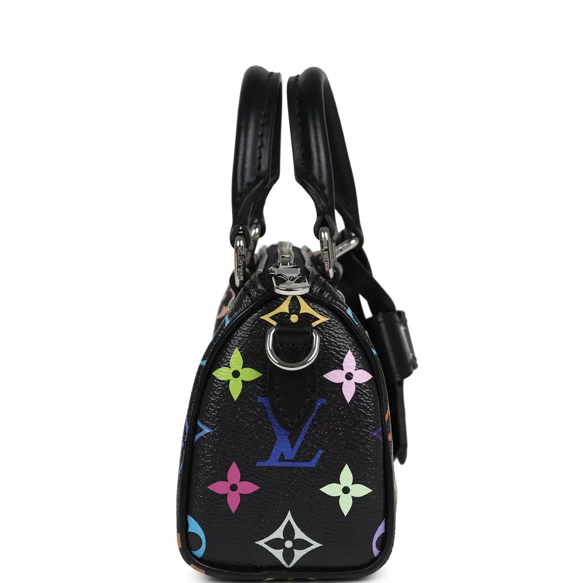 Louis Vuitton Louis Vuitton X Murakami Nano Speedy Bag Black Multicolor Monogram Silver Hardware | Thumbnail 3 Louis Vuitton Louis Vuitton X Murakami Nano Speedy Bag Black Multicolor Monogram Silver Hardware | Thumbnail 3