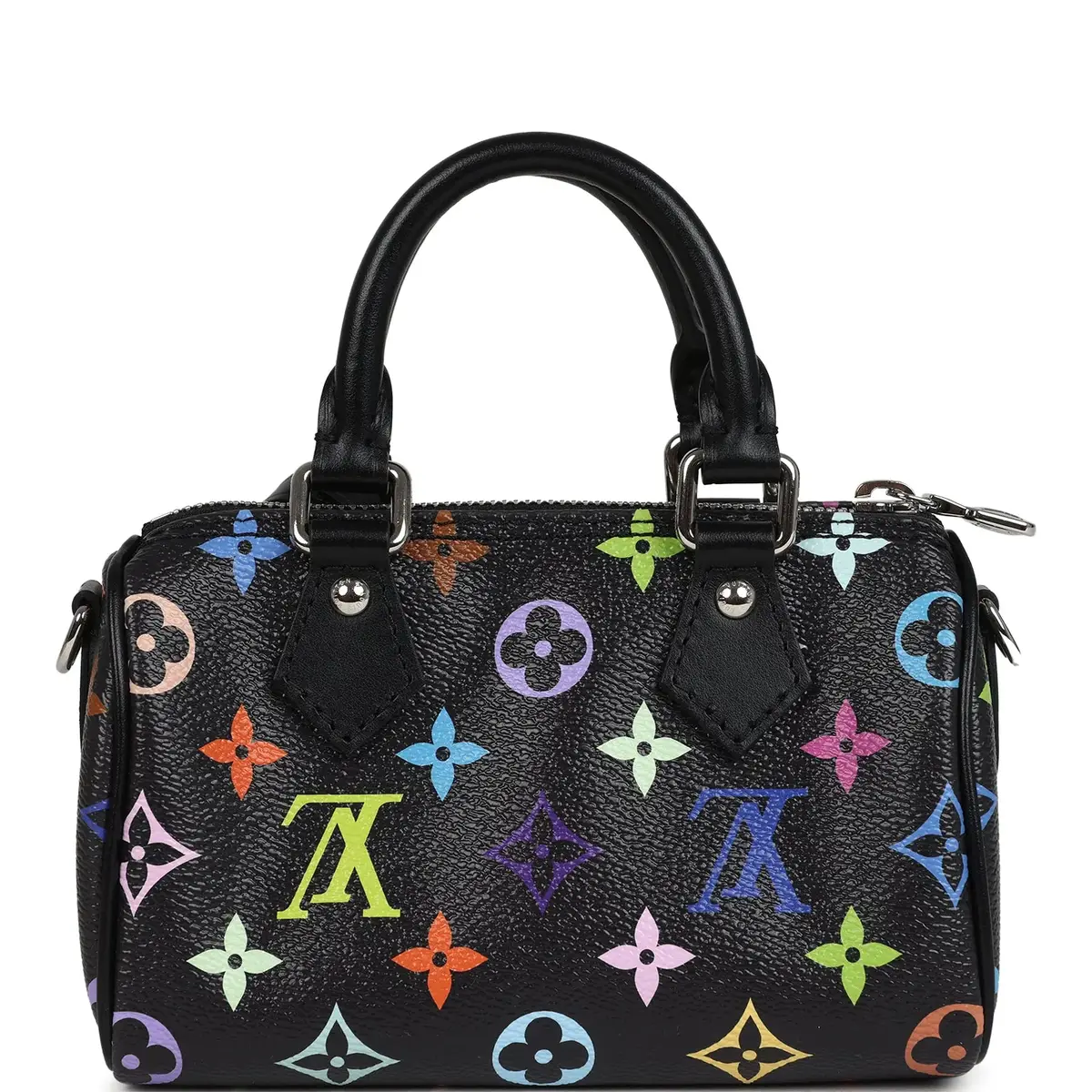 Louis Vuitton Louis Vuitton X Murakami Nano Speedy Bag Black Multicolor Monogram Silver Hardware | Thumbnail 4 Louis Vuitton Louis Vuitton X Murakami Nano Speedy Bag Black Multicolor Monogram Silver Hardware | Thumbnail 4
