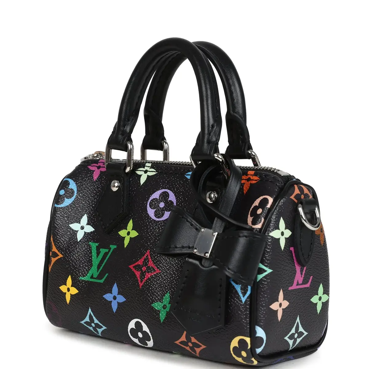 Louis Vuitton Louis Vuitton X Murakami Nano Speedy Bag Black Multicolor Monogram Silver Hardware | Thumbnail 5 Louis Vuitton Louis Vuitton X Murakami Nano Speedy Bag Black Multicolor Monogram Silver Hardware | Thumbnail 5