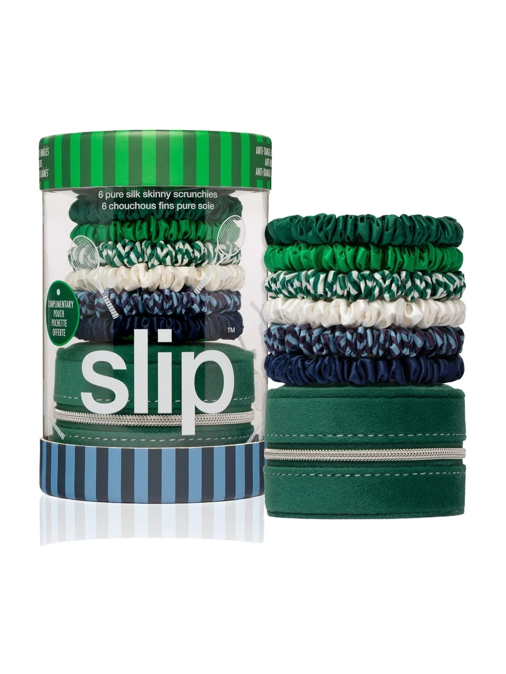 Set-of-Six Silk Skinny Scrunchies with Pouch Set-of-Six Silk Skinny Scrunchies with Pouch