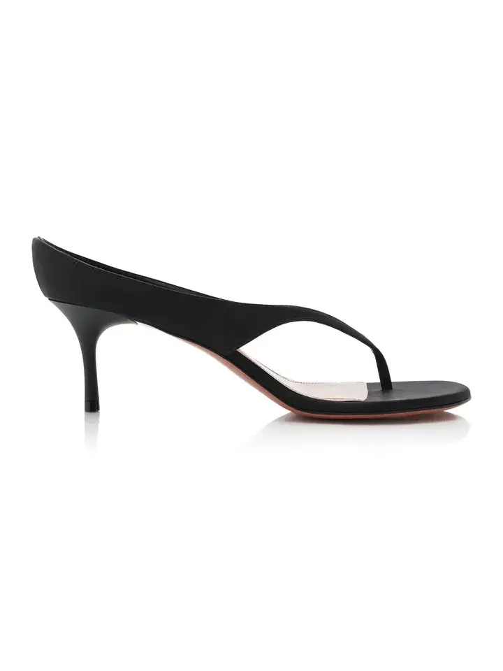 Amina Muaddi Alexander Thong Satin Slippers