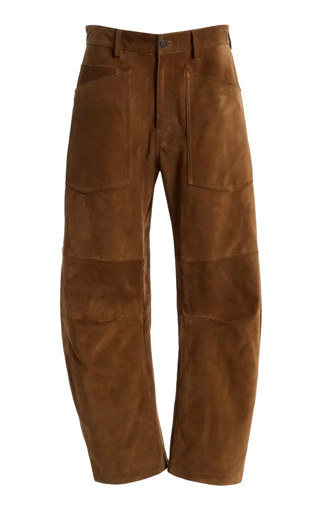 Nili Lotan Shon Suede Wide-Leg Pants
