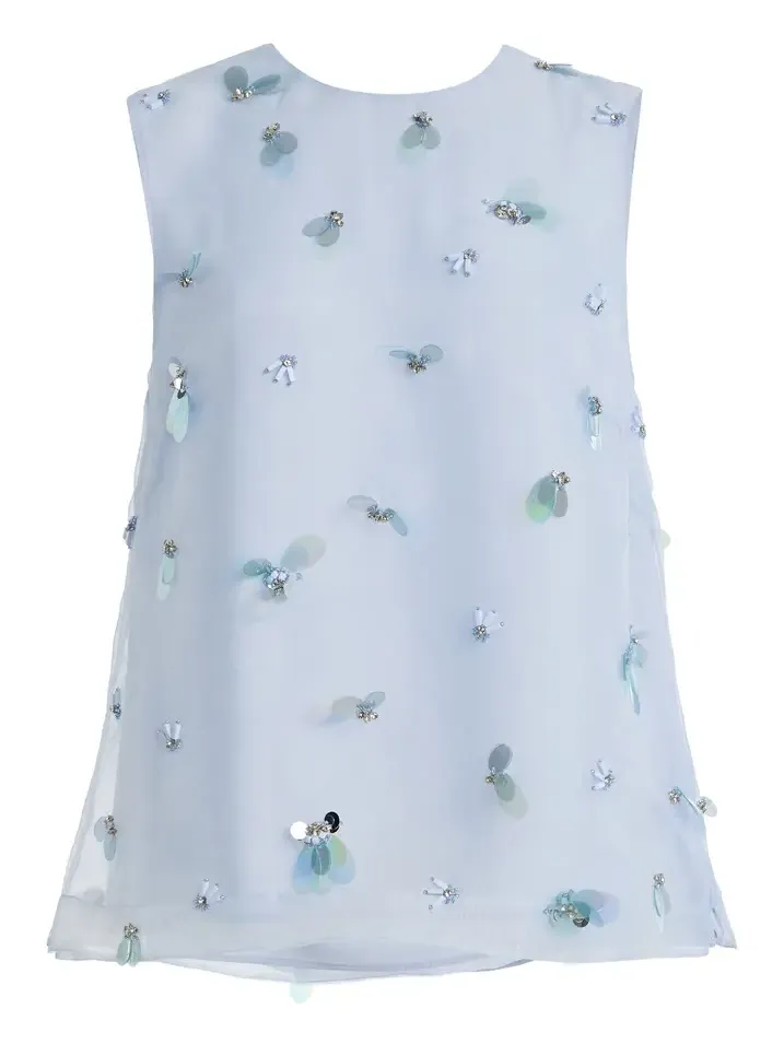 Celia Embellished Silk Top Celia Embellished Silk Top