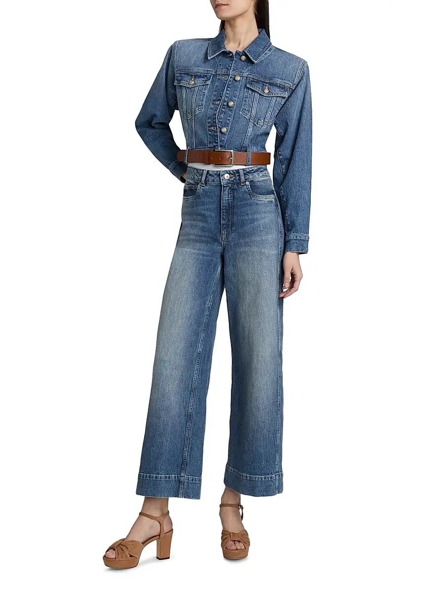 Cinq à Sept Women's Graciel Belted Denim Jacket | Thumbnail 2 Cinq à Sept Women's Graciel Belted Denim Jacket | Thumbnail 2