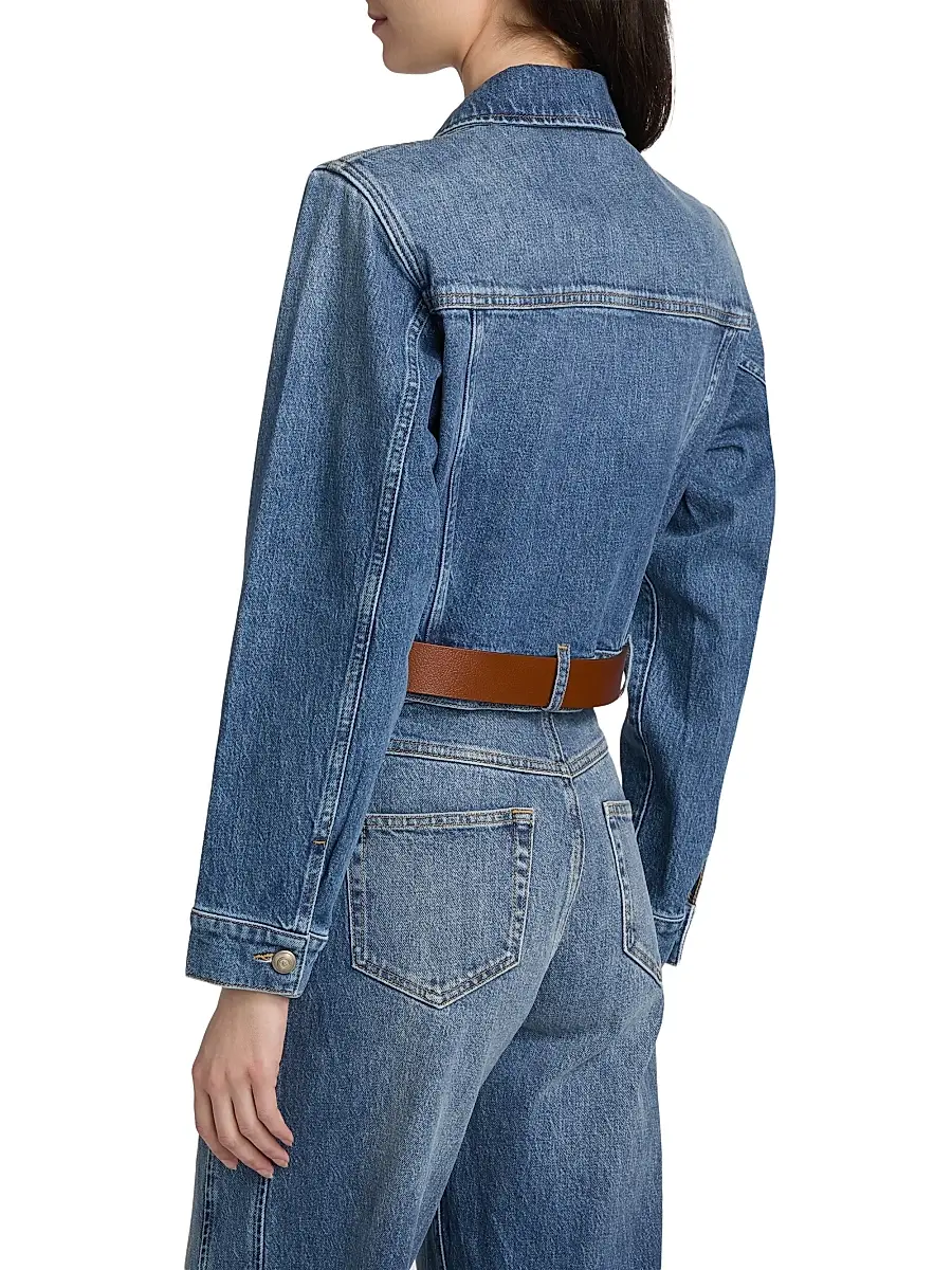 Cinq à Sept Women's Graciel Belted Denim Jacket | Thumbnail 5 Cinq à Sept Women's Graciel Belted Denim Jacket | Thumbnail 5