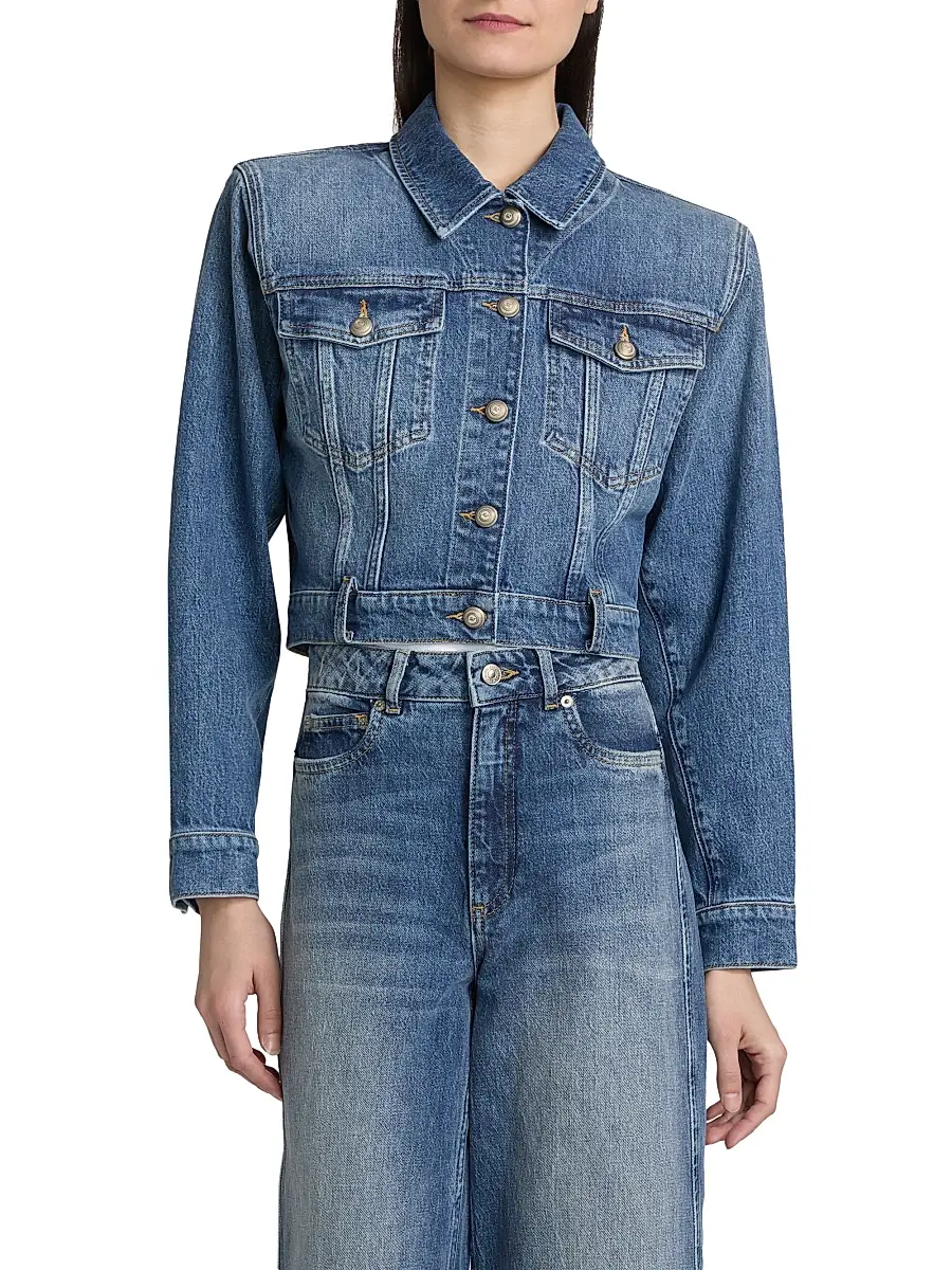 Cinq à Sept Women's Graciel Belted Denim Jacket | Thumbnail 6 Cinq à Sept Women's Graciel Belted Denim Jacket | Thumbnail 6