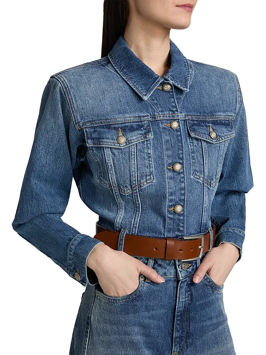 Cinq à Sept Women's Graciel Belted Denim Jacket | Thumbnail 7 Cinq à Sept Women's Graciel Belted Denim Jacket | Thumbnail 7