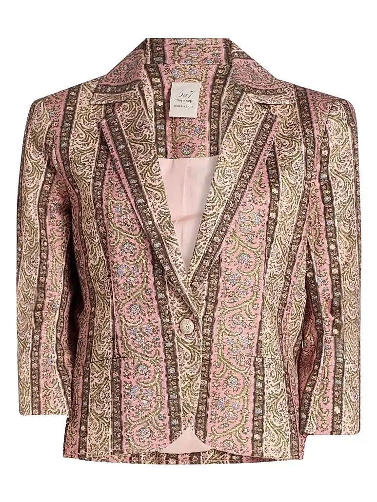 Cinq à Sept Women's Le Petit Khloe Pepper Paisley Denim Blazer
