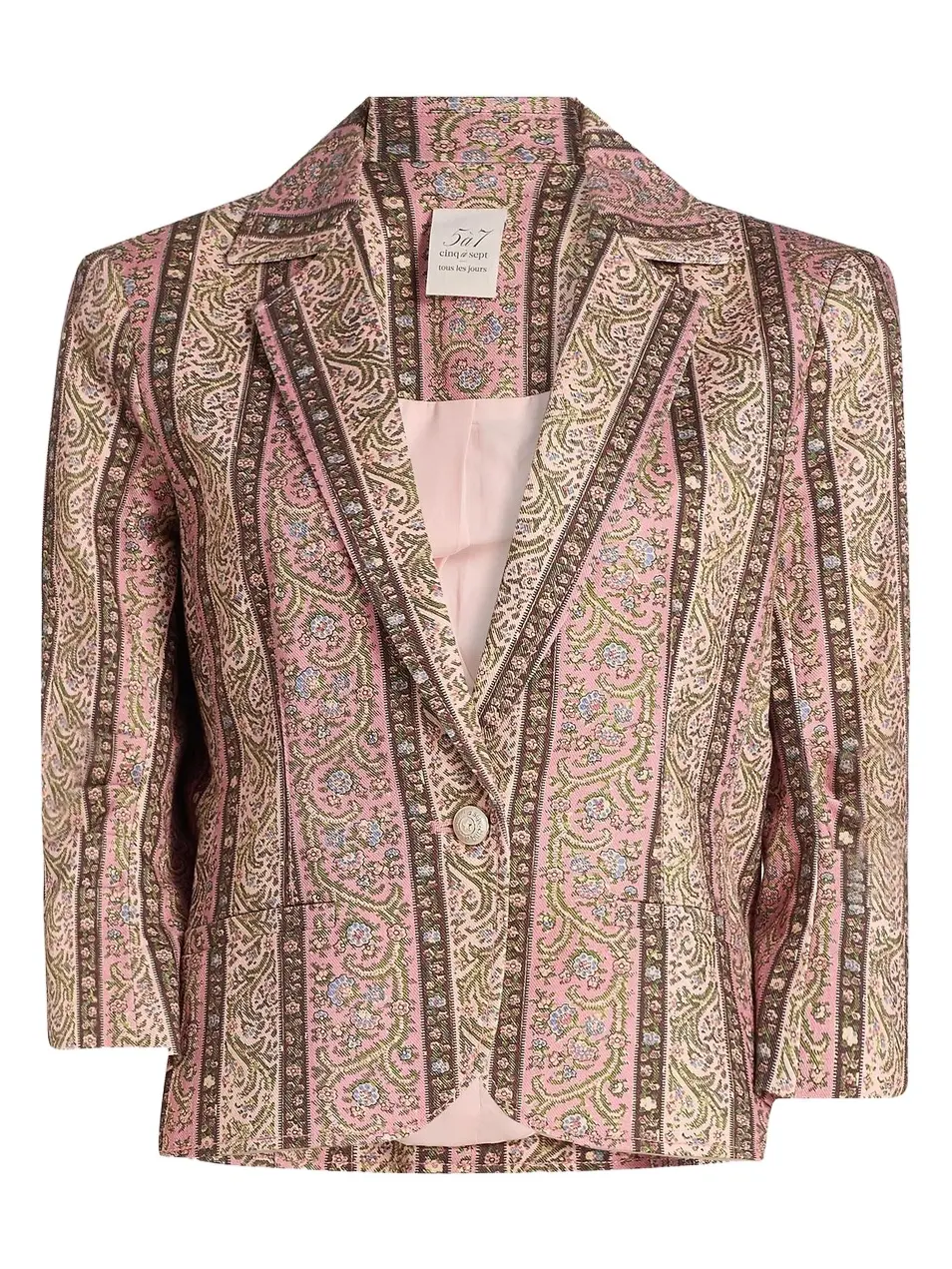 Women's Le Petit Khloe Pepper Paisley Denim Blazer Women's Le Petit Khloe Pepper Paisley Denim Blazer
