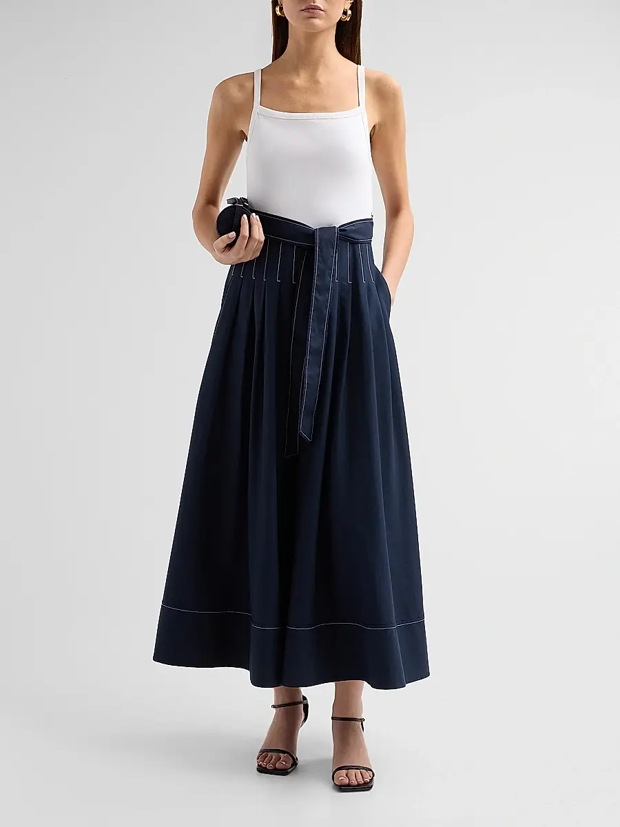 Cinq à Sept Women's Olivia Mixed-Media Tie-Waist Maxi Dress | Thumbnail 2