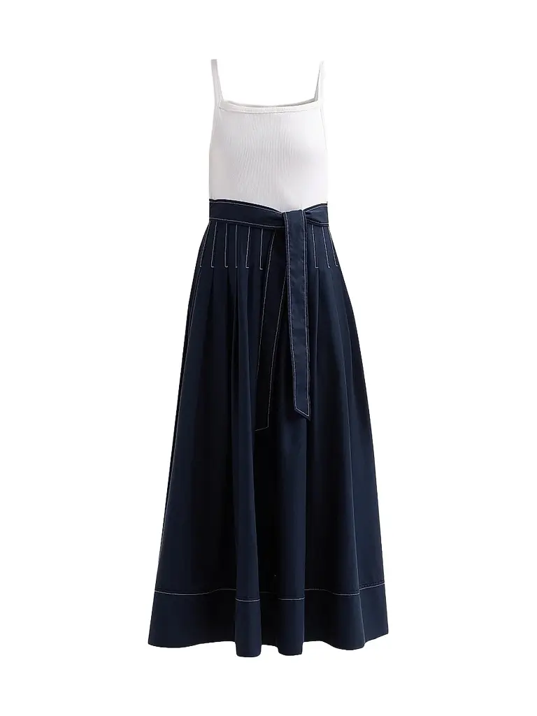 Women's Olivia Mixed-Media Tie-Waist Maxi Dress Women's Olivia Mixed-Media Tie-Waist Maxi Dress